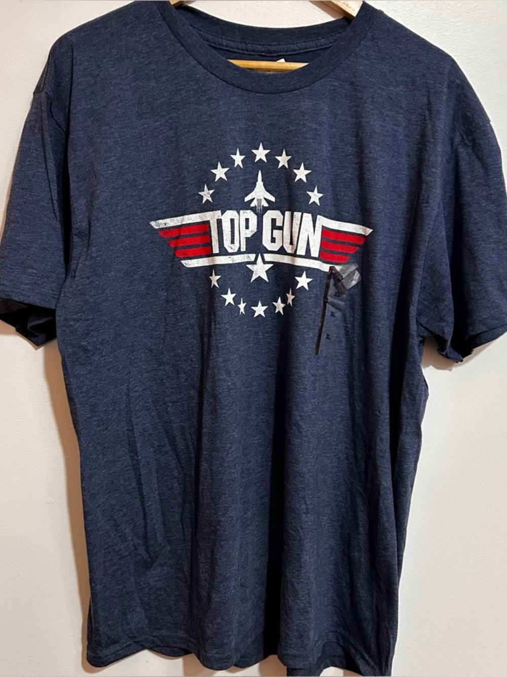 Top Gun Graphic Tee in Navy with Red & White Accents